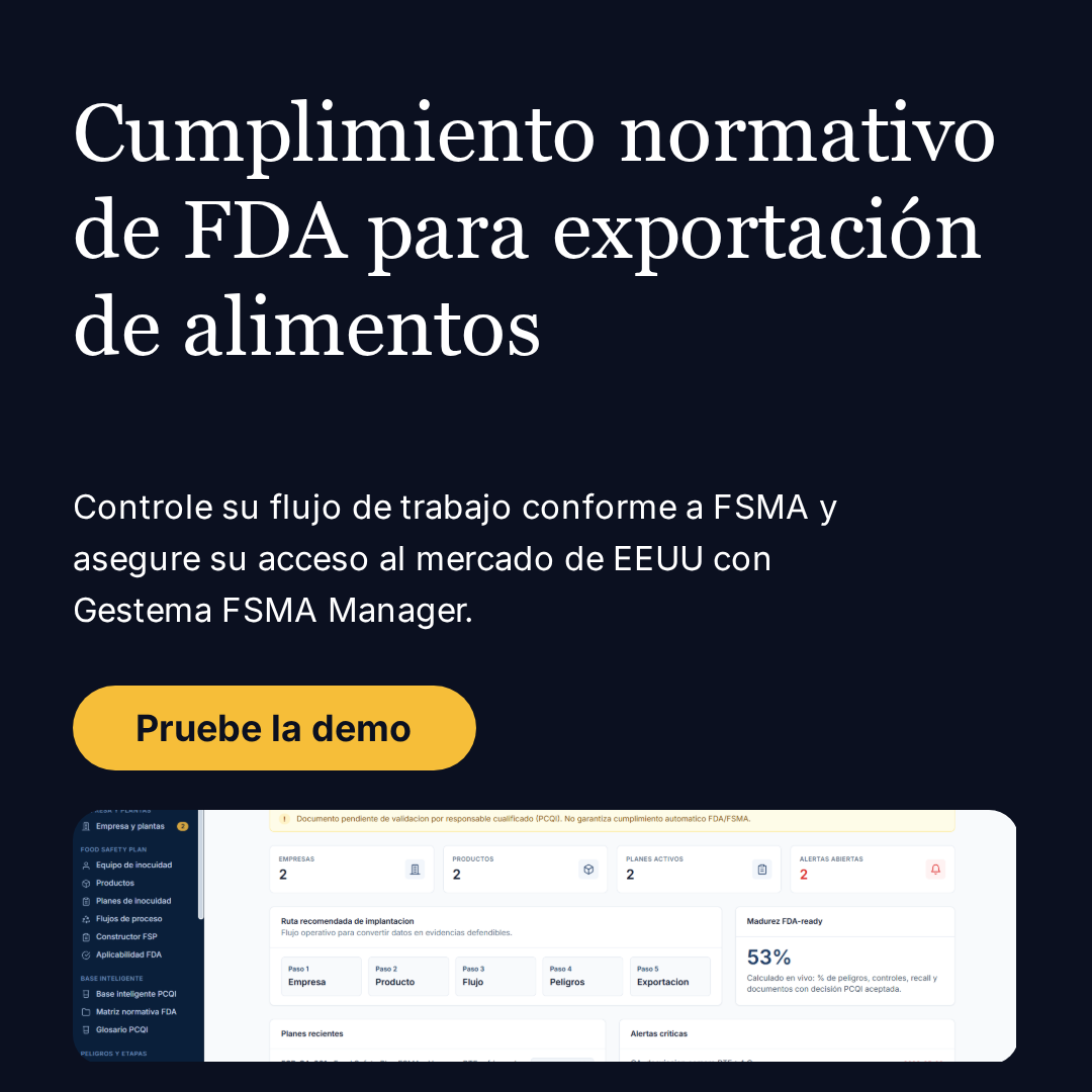 Gestema FSMA Manager — vista 3