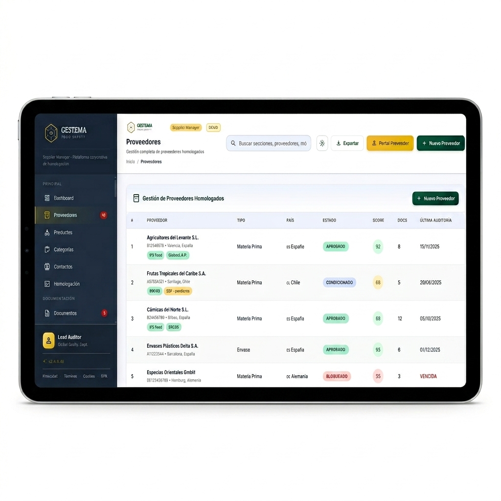 Gestema Supplier Manager — vista 2
